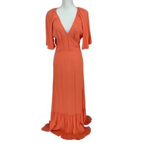 NEW Bobi Black Los Angeles Corral Flutter Sleeve Maxi Dress Medium